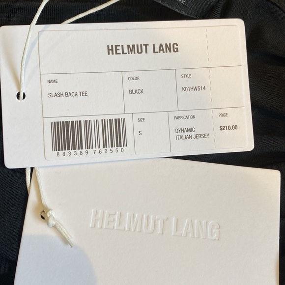 Helmut Lang black Slash Back Jersey V-neck t-shirt small NWT - Picture 7 of 7